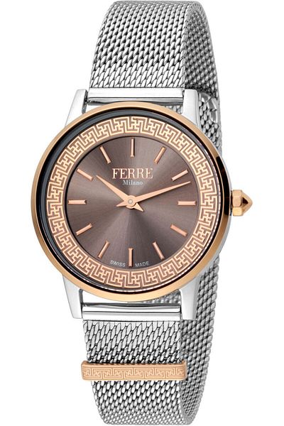 Ferre Milano FM1L103M0721 Watch FM1L103M0721 Women Silver Tone with Brown dial Quartz mechanism