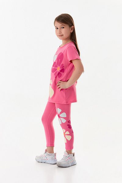 Fulla Moda Girl's Suit with Floral Printed Tights