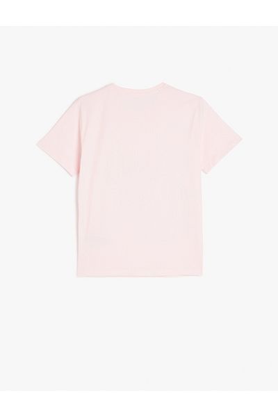 Koton Cotton Bow Printed Short Sleeve Crew Neck Women's T-Shirt