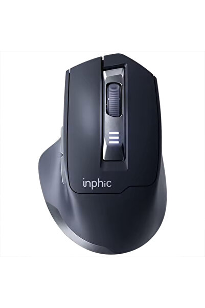 INPHIC İNPHİC M9 Kablosuz Fare, Ergonomik Şarj Edilebilir Sessiz Kullanım 2.4G 500 mAh USB Mouse SİYAH
