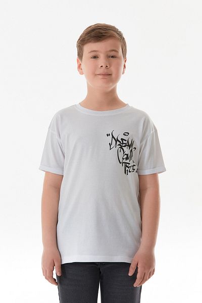 Fulla Moda Tricou pentru băiat 100% bumbac cu imprimeu text