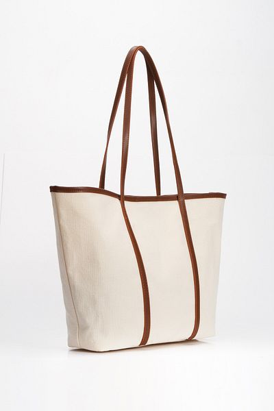 BAHELS Brown Nuage Canvas Tote Shoulder Bag