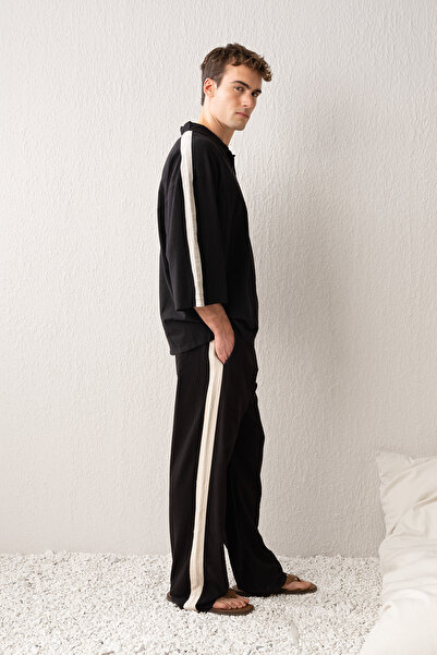 GIESTO ΛΙΝΟ ΜΑΥΡΟ ΜΠΟΥΜΕΛΟ ΜΕ ΛΕΠΤΟΜΕΡΗ ΡΙΓΕΣ