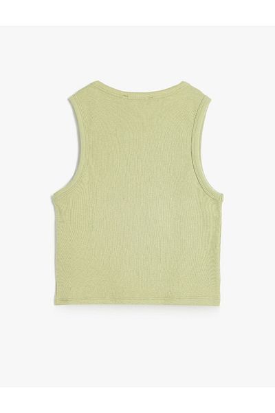 Koton Tricou verde fără mâneci pentru femei 5sal30016ık