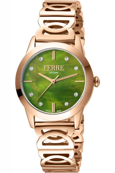 Ferre Milano FM1L126M0251 Watch FM1L126M0251 Women Rose Gold with Green dial Quartz mechanism
