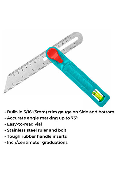 TOTAL Total Tahs181511 180mm Movable Carpenter Angle