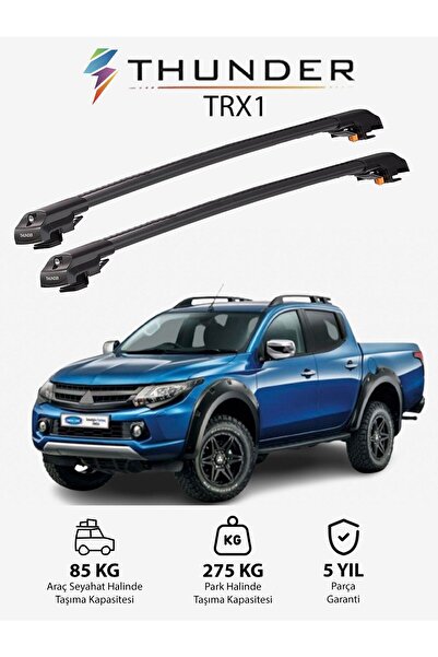 Thunder MITSUBISHI L200 2015-Sonrası TRX1 Thunder Carrier Kilitli Ara Atkı Taşıyıcı Tavan Barı Siyah