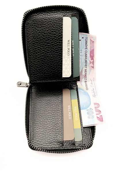 willpolo WP781 Γνήσιο Δερμάτινο Πορτοφόλι με φερμουάρ Μαύρο Δερμάτινο Πορτοφόλι με Κλείσιμο με φερμουάρ