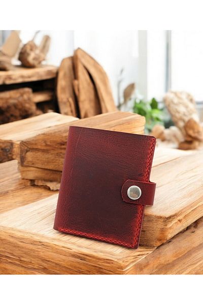 KUVARK Multi-Compartment Transparent Compartment Wallet - Business Card Holder |   Genuine Cowhide |   Handmade