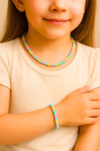 TwinsCollection Çok Şık Kız Çocuk Kolye Bileklik Takı Seti