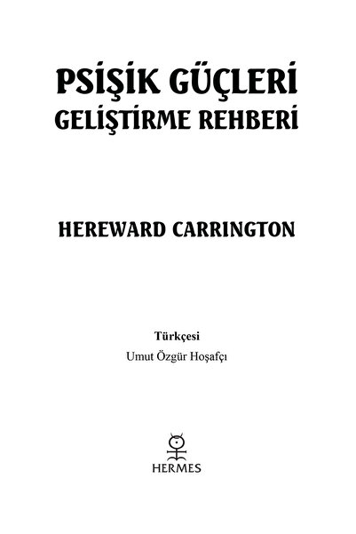 Hermes Yayınları Psişik Güçleri Geliştirme Rehberi