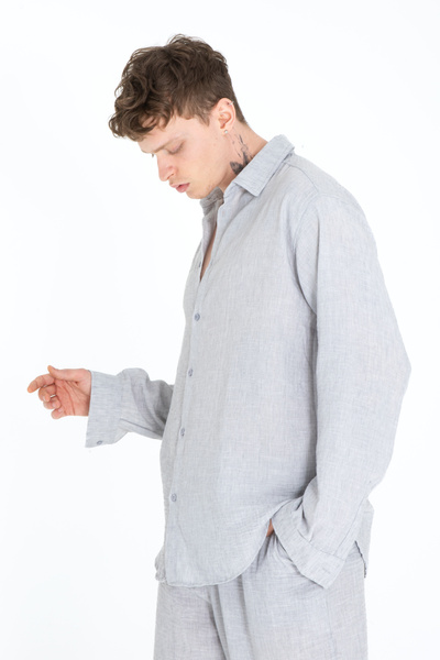 İMVAGO Ανδρικό πουκάμισο σε γκρι Flared Oversize