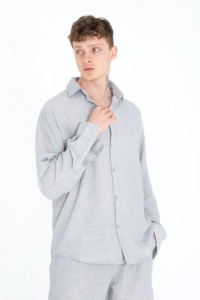İMVAGO Gray Flared Oversize Men's Shirt