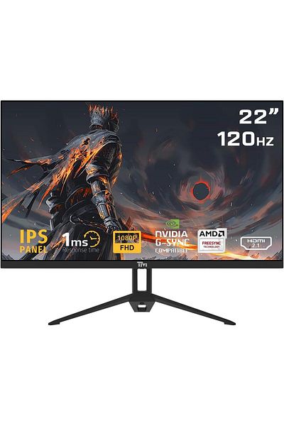 Twisted Minds شاشة ألعاب TM22FHD120IPS مقاس 22 بوصة، دقة FHD، 120 هرتز، 1 مللي ثانية، IPS HDMI 2.1، إطار نحيف للغاية، أسود