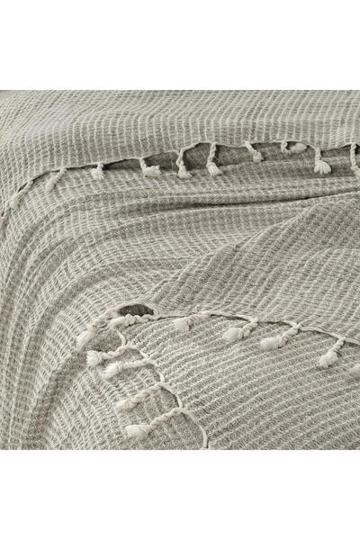 Sarev Naya Bej Tek Kişilik %100 Pamuk Yatak Örtüsü 180*220 cm