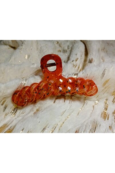 Lissa Aksesuar Braided and Speckled Orange Buckle with Details