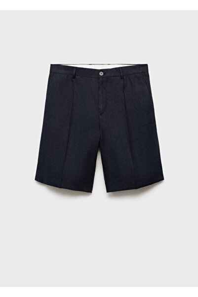 MANGO Man Slim Fit 100% Linen Bermuda Shorts