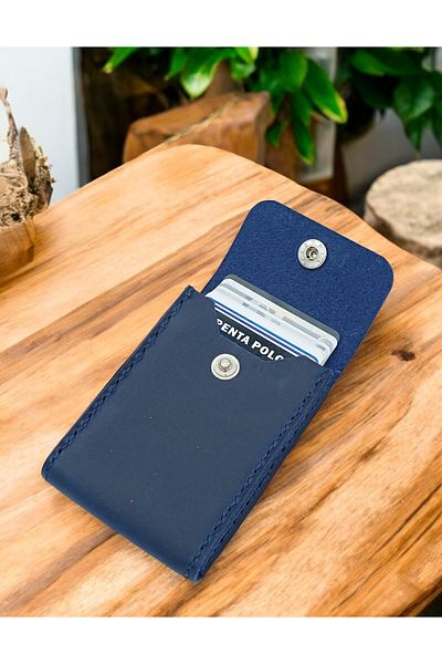 KUVARK Vertical Model Box - Card Holder Genuine Calf Leather Handmade