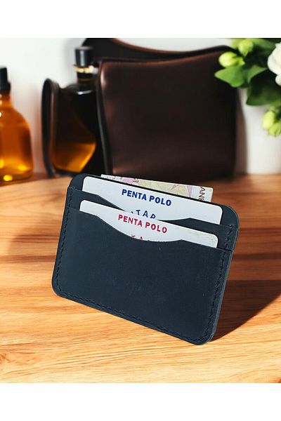 KUVARK Practical Stringing Card Holder - Wallet |   Genuine Cowhide |   Handmade