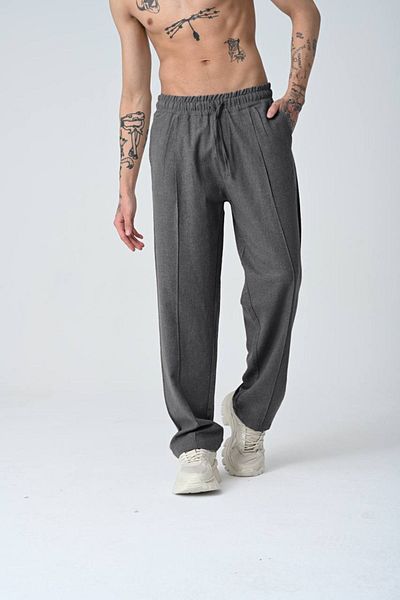 İMVAGO Gray Baggy Pleated Linen Pants