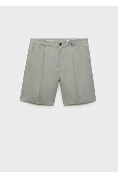 MANGO Man 100% Linen Bermuda Shorts with Pens