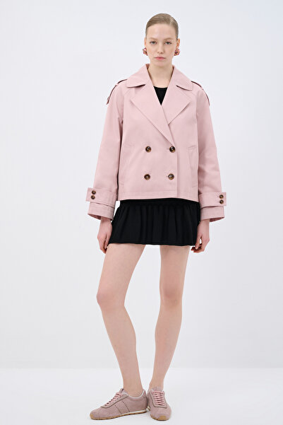 adL Düğmeli Kısa Trençkot