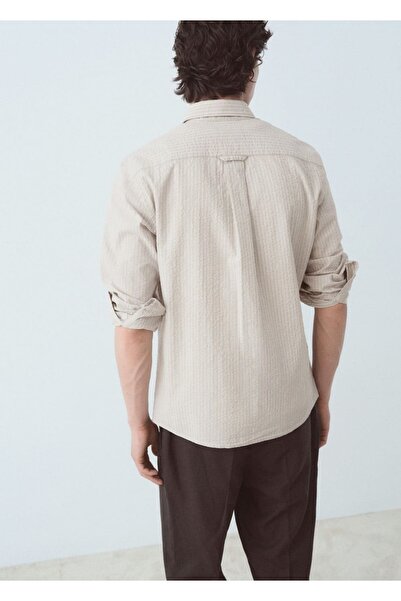 MANGO Man Regular kesim gofre pamuklu gömlek