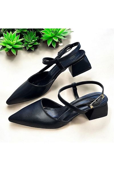 KAFKASLAR AYAKKABI Pointed Toe Short Heel Daily Evening Dress Shoes