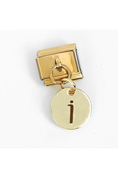 yfhobi Çelik İtalyan Bileklik Charmı, 1 Adet Paslanmaz Çelik Harf Charm, Gold...