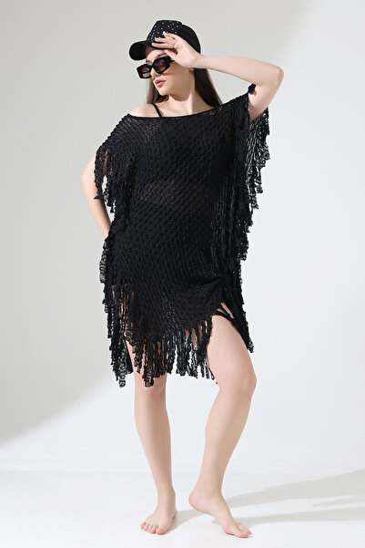 Esberin Embossed Pattern Tasseled Pareo