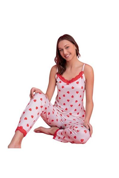 Modella Life Set de pijamale pentru femei cu model din frânghie din țesătură Milan