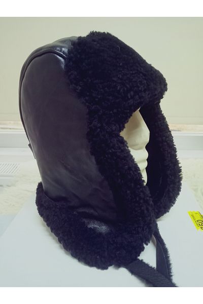 hoaryage 100% Sheep Eared Uşanka Genuine Lambskin Pilot Hat