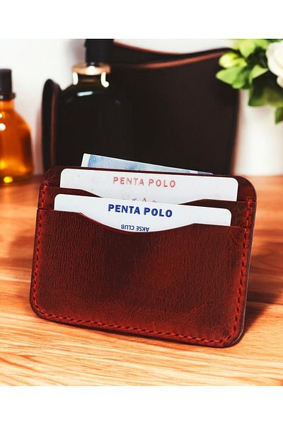 KUVARK Practical Stringing Card Holder - Wallet |   Genuine Cowhide |   Handmade