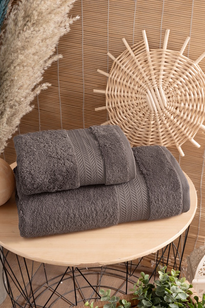 Nuşa طقم مناشف TUANA قطن 70x140 و50x90 مجعد مكون من قطعتين