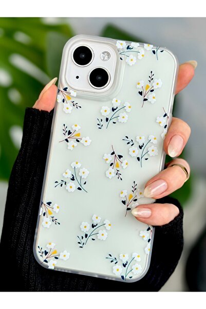 Go Aksesuar Iphone 13 - 14 ve 15 Uyumlu Darbe Önleyici Mat Şeffaf Baskılı Sil...