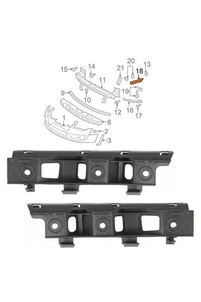 gkl Passat B6 Sol Ön Tampon Bağlantı Braketi 2006-2011 3c0807183