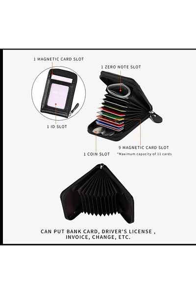 ORGANICYOU Credit Card Holder - Rfide Blocking Wallet with 12 Slots - Women