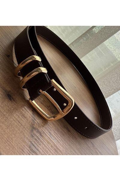 Daves Metal Buckle Belt-Burgundy