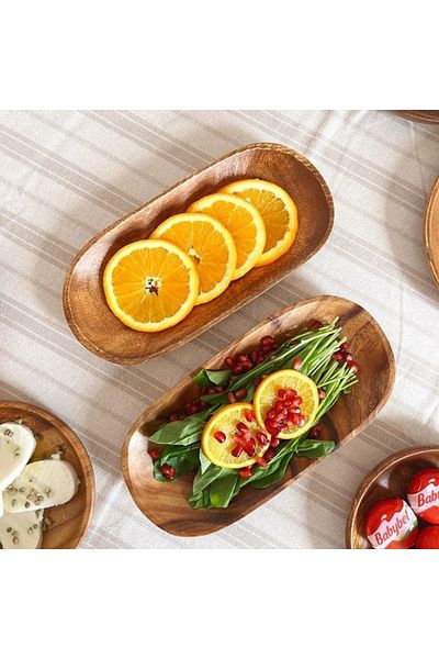 Sever 2' Oval Presentation & Service Plate - 100% Acacia Wood Large Size 30 cm