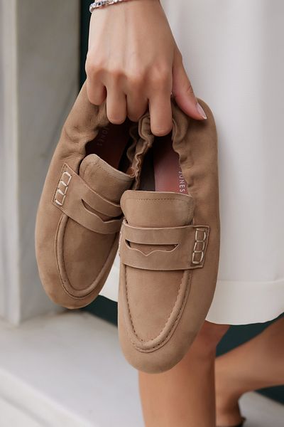 ANGELİNA JONES MILLY FEMEIE VISON REAL SUET DETAIL CAUCUL SPATE BABET LOAFER