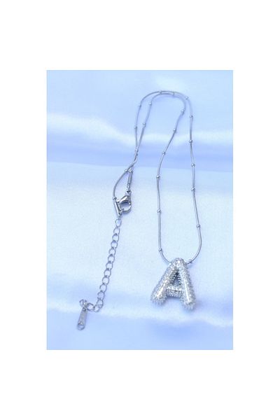 Skygo 316L Steel Chain Zircon Stone Letter a Silver Color Bubble Necklace - Tj-Bko8729