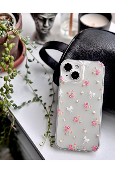 Go Aksesuar Iphone 13 - 14 ve 15 Uyumlu Darbe Önleyici Mat Şeffaf Baskılı Silikon Kılıf