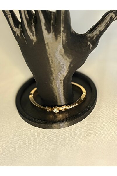 Lumina Jewelry Altın Renk Kristal Taş Detaylı Kadın Kelepçe Bileklik