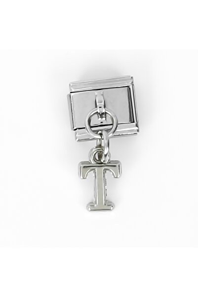 yfhobi Çelik İtalyan Bileklik Charmı, 1 Adet Paslanmaz Çelik Kulplu Harf Char...