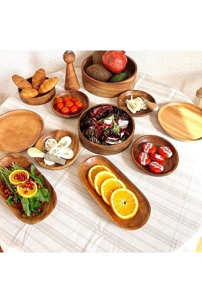 Sever 2' Oval Presentation & Service Plate - 100% Acacia Wood Large Size 30 cm
