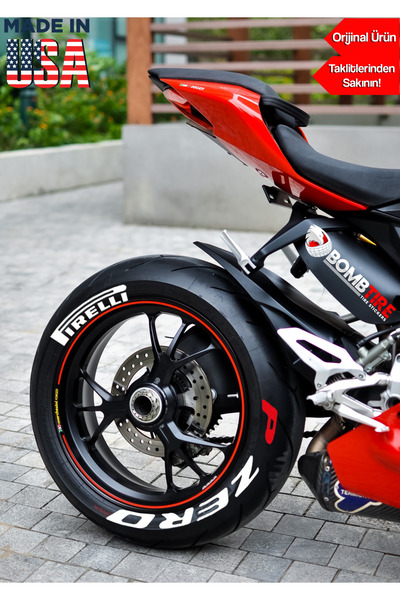 bombtire ملصق إطارات الدراجات النارية بيرليني بي زيرو مقاس 2.5 سم 4 قطع (صنع ...