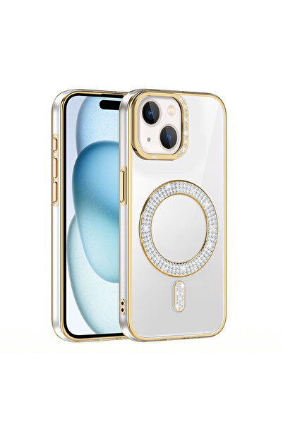 m.tk moveteck İphone 15 Kılıf Kamera Çıkıntılı Parlak Şeffaf Magsafe Kenarlar...