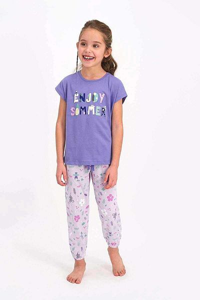 ROLY POLY Enjoy Summer Purple Girl's Short Sleeve Pajama Set - Rp2476-C