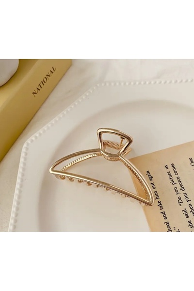 TREND Large Size Gold Metal Half Moon Shaped Latch Buckle Modern Design Hair Accessory