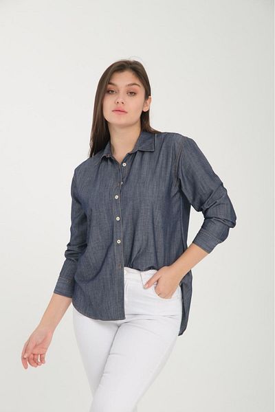 Cistern İstanbul Cămașă de damă din denim albastru